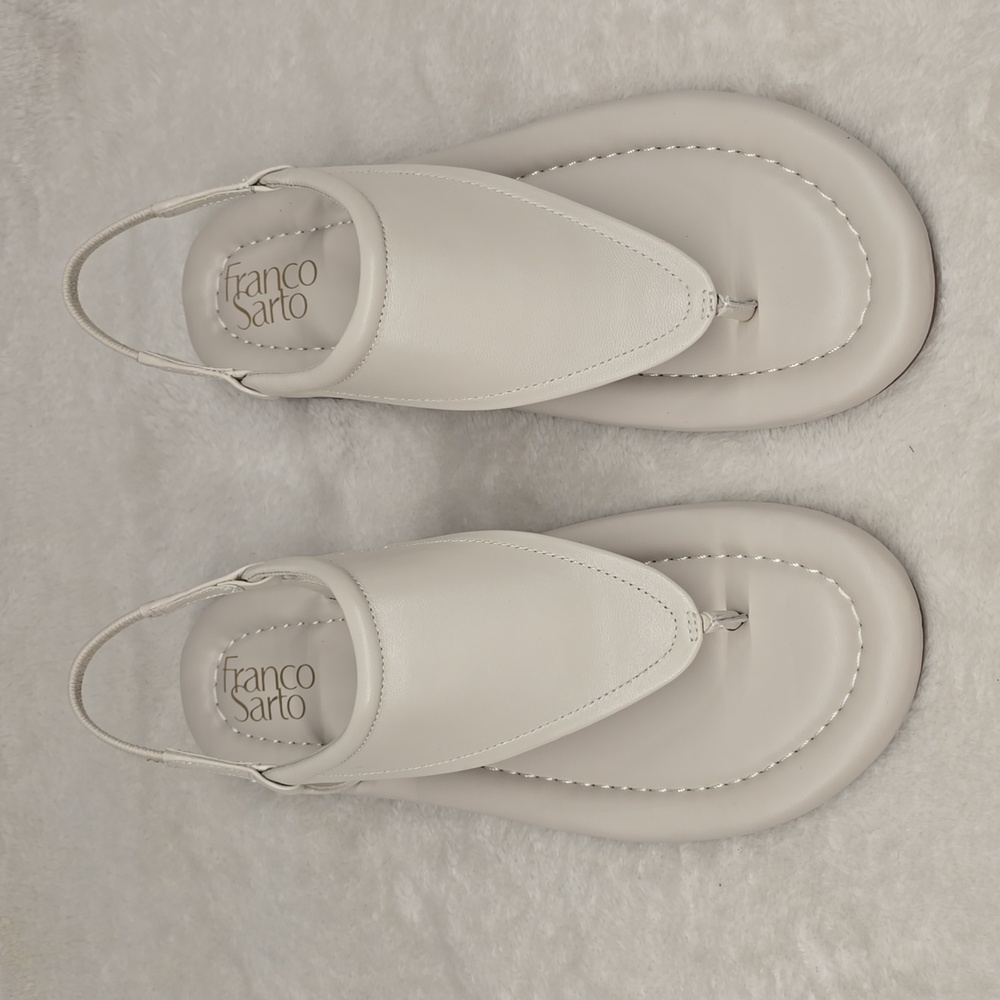 Franco Sarto White Leather Jocelyn Sandals